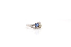 Bague toi et moi saphir et diamants en or blanc 18k - Castafiore