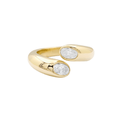 Bague Toi & Moi CARTIER "Ellipse Deux Têtes Croisées" en or jaune et diamants - Castafiore