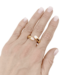 Bague Toi & Moi CARTIER "Ellipse Deux Têtes Croisées" en or jaune et diamants - Castafiore