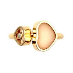 Bague Toi & Moi CHOPARD "Happy Hearts" en or rose, opale et diamant - Castafiore