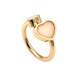 Bague Toi & Moi CHOPARD "Happy Hearts" en or rose, opale et diamant - Castafiore