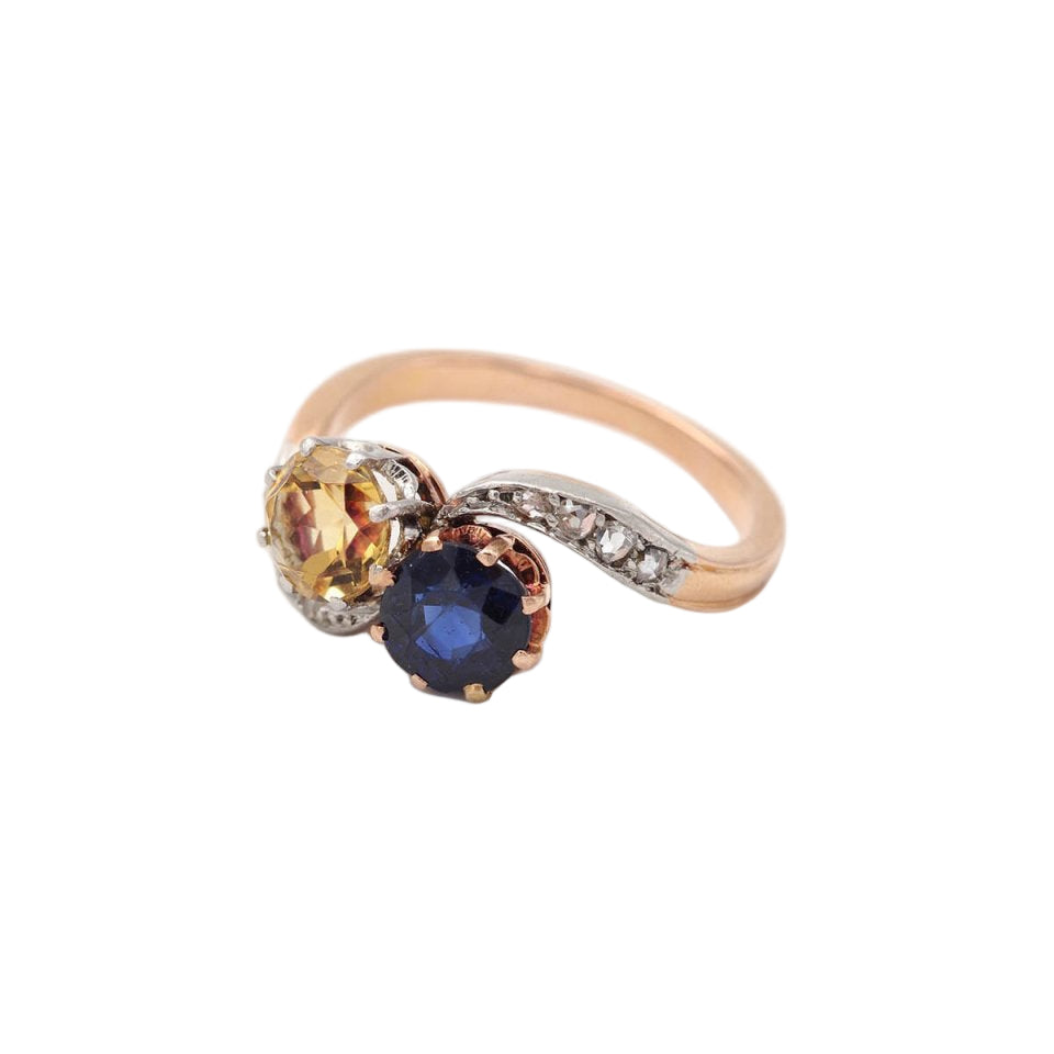 Bague TOI MOI Citrine saphir en or et platine - Castafiore