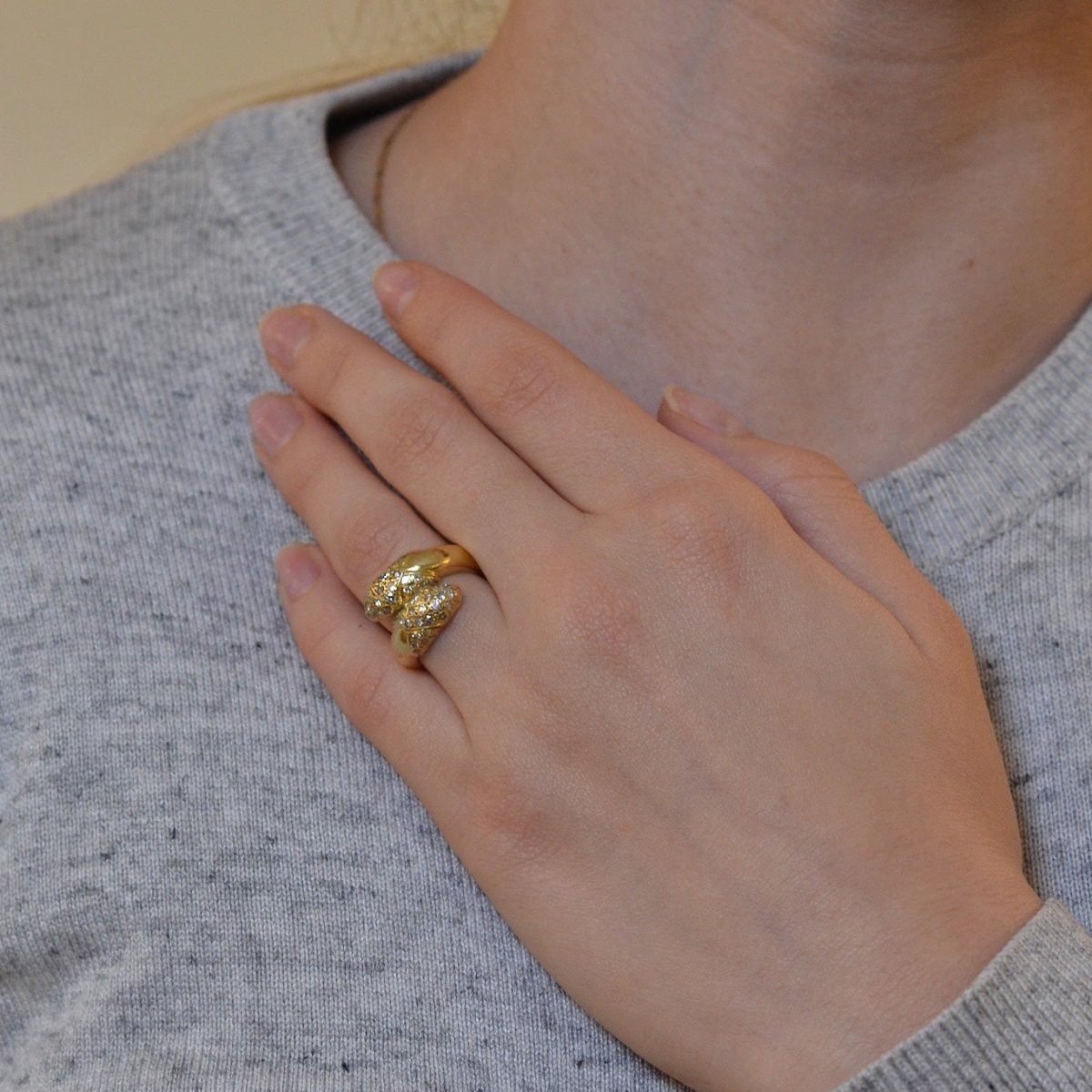 Bague Toi & Moi DIOR en or jaune et diamants - Castafiore