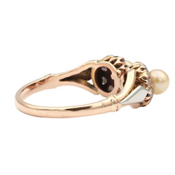Bague Toi & Moi en blanc, or jaune, perles et diamants - Castafiore