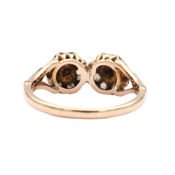 Bague Toi & Moi en blanc, or jaune, perles et diamants - Castafiore