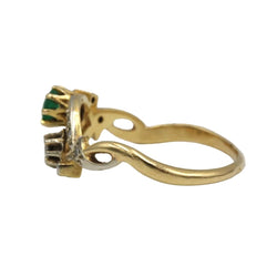 Bague Toi & Moi en or blanc, or jaune, émeraude et diamants - Castafiore