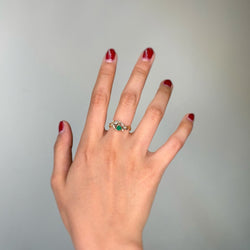 Bague Toi & Moi en or blanc, or jaune, émeraude et diamants - Castafiore