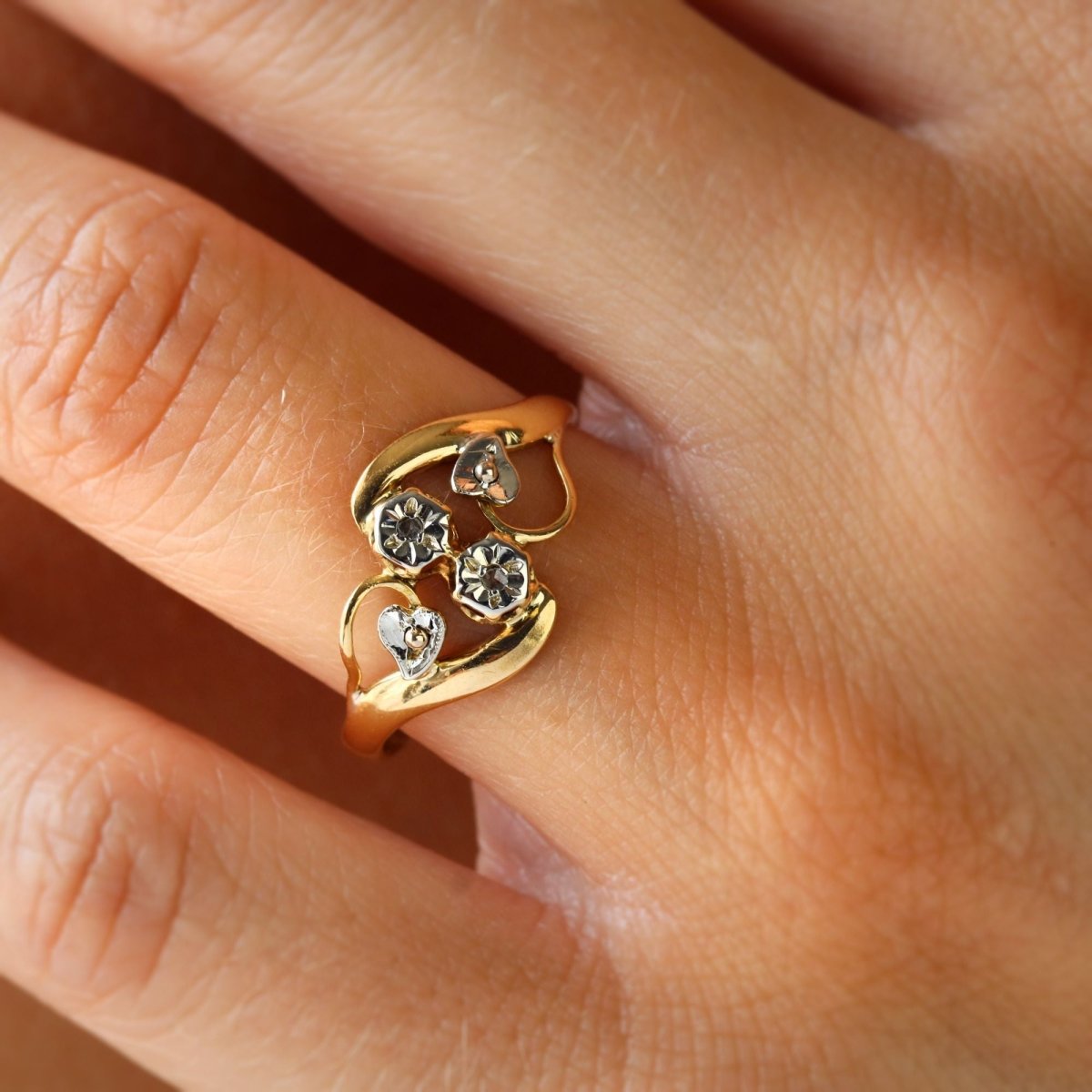Bague Toi & Moi en or blanc, or jaune et diamants - Castafiore
