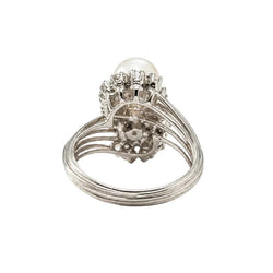 Bague Toi & Moi en or blanc, perles et diamants - Castafiore