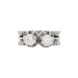 Bague Toi & Moi en or blanc, platine et diamants - Castafiore