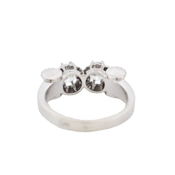 Bague Toi & Moi en or blanc, platine et diamants - Castafiore