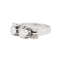 Bague Toi & Moi en or blanc, platine et diamants - Castafiore