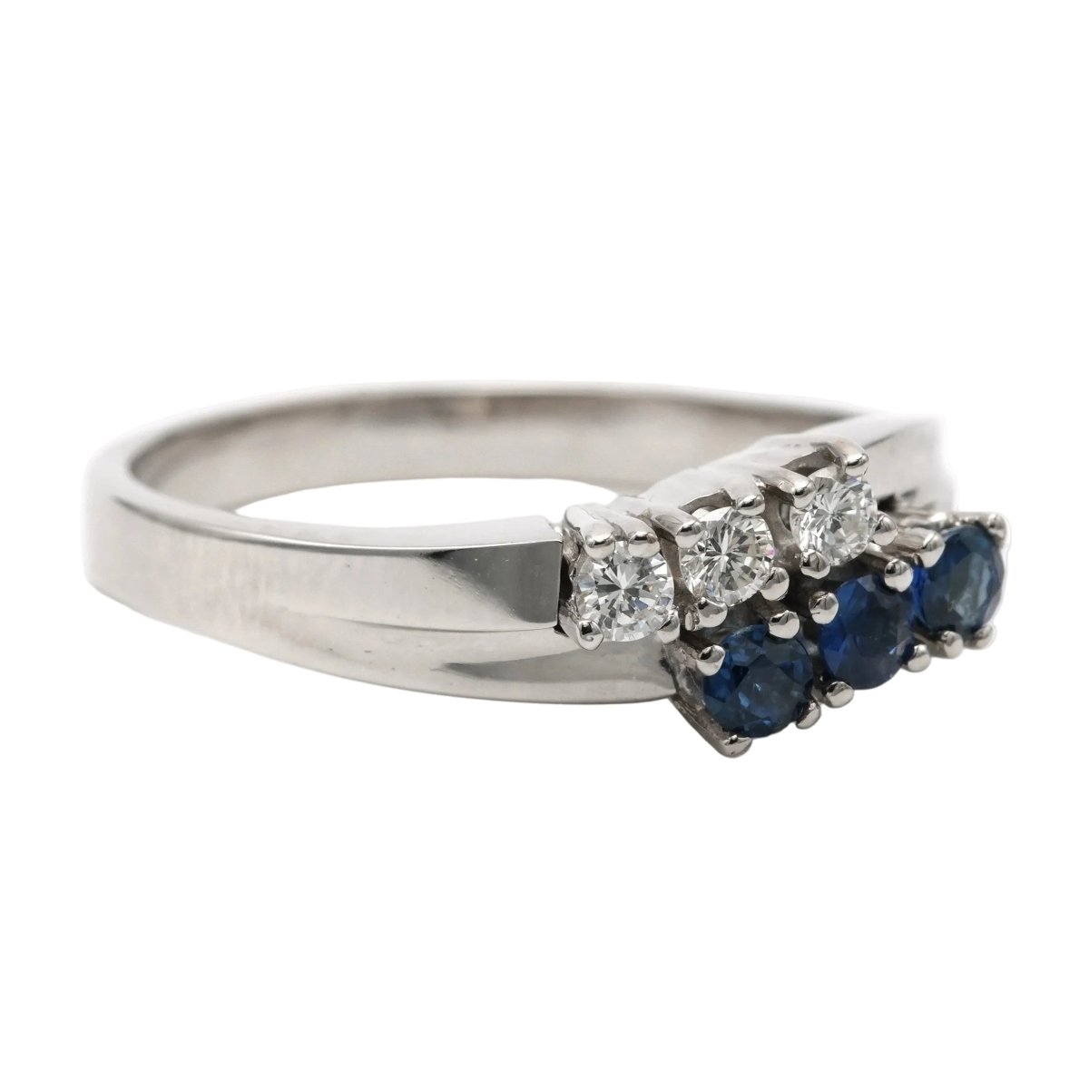Bague Toi & Moi en or blanc, saphirs et diamants - Castafiore