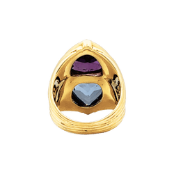 Bague Toi & Moi en or jaune, améthyste et topaze - Castafiore