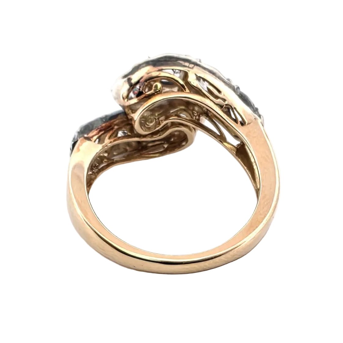 Bague Toi & Moi en or jaune, argent et diamants - Castafiore