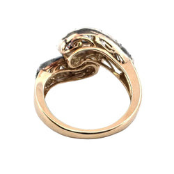 Bague Toi & Moi en or jaune, argent et diamants - Castafiore