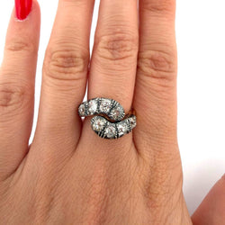 Bague Toi & Moi en or jaune, argent et diamants - Castafiore