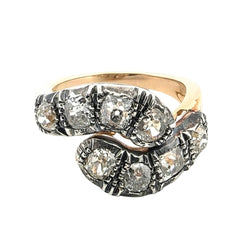 Bague Toi & Moi en or jaune, argent et diamants - Castafiore