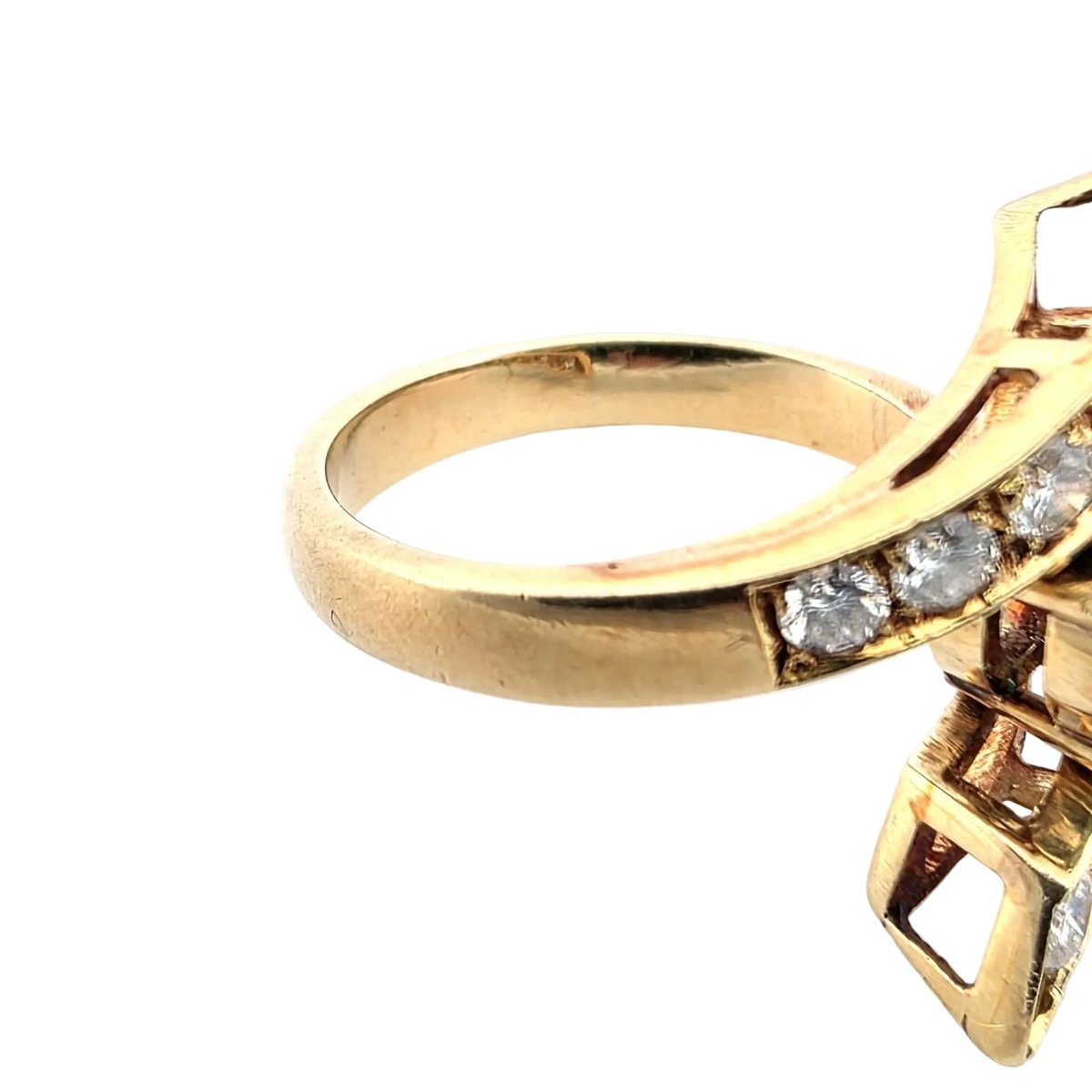 Bague Toi & Moi en or jaune, émeraude et diamants - Castafiore