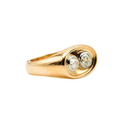 Bague Toi & Moi en or jaune et diamants - Castafiore