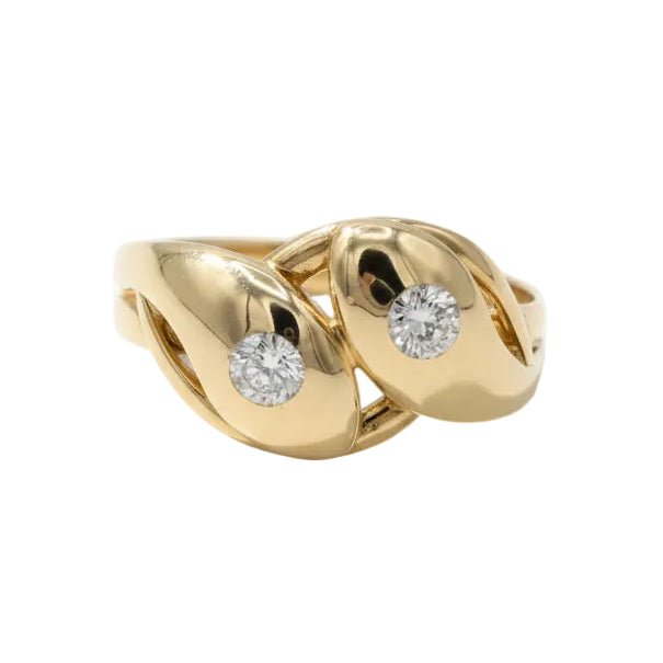Bague Toi & Moi en or jaune et diamants - Castafiore