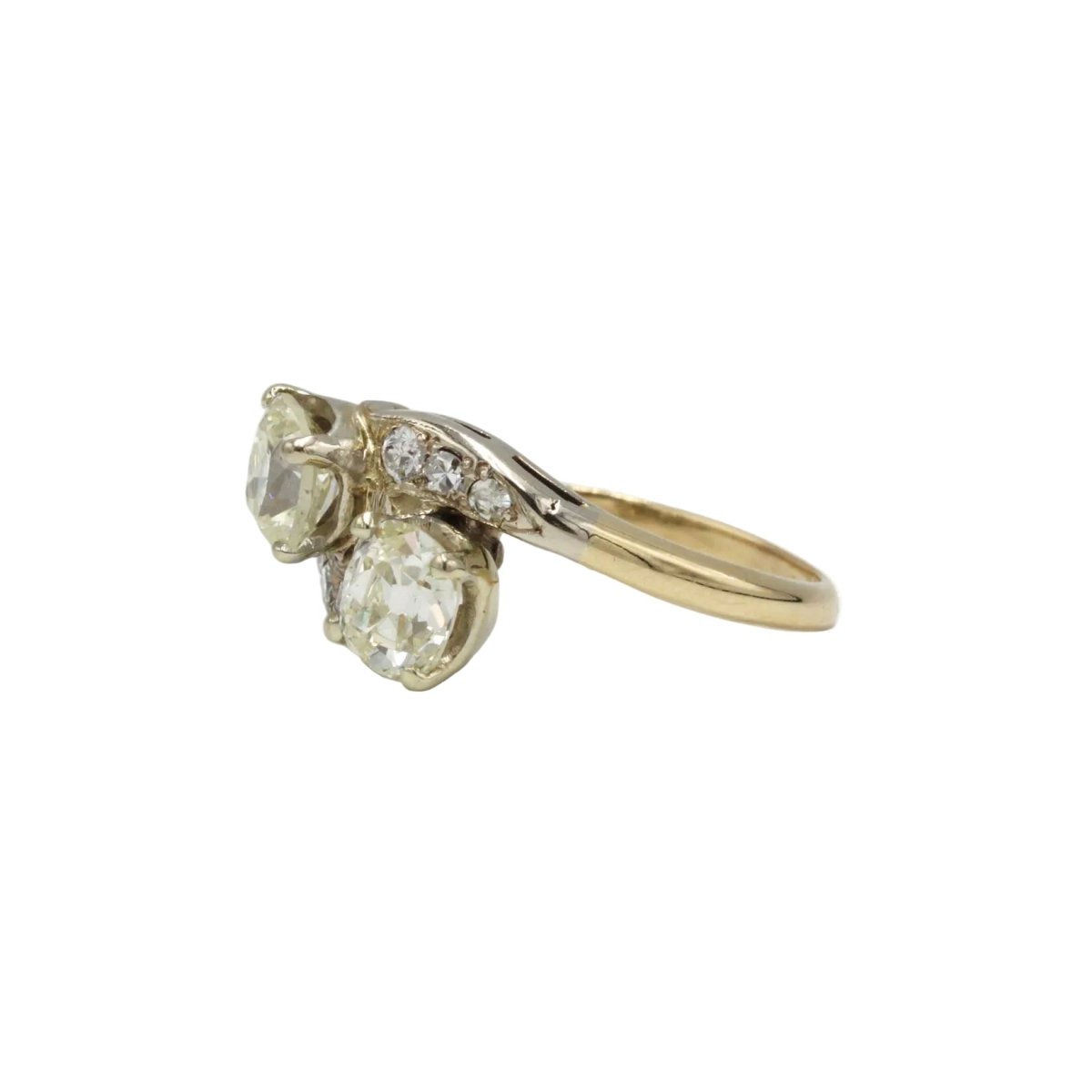 Bague Toi & Moi en or jaune et diamants - Castafiore