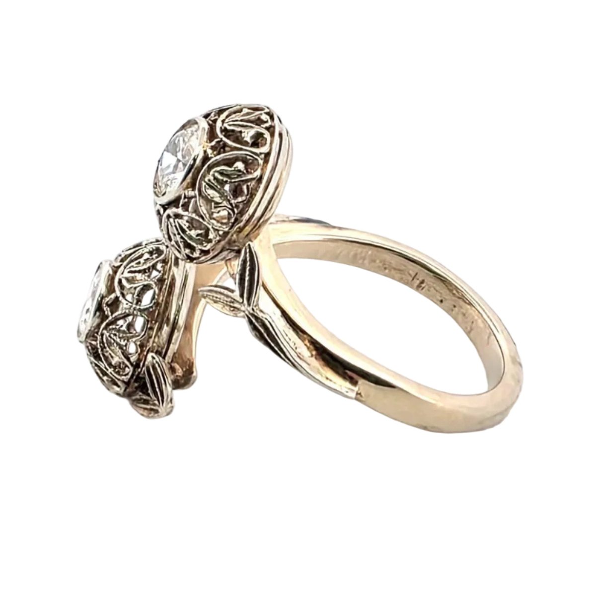 Bague Toi & Moi en or jaune et diamants - Castafiore