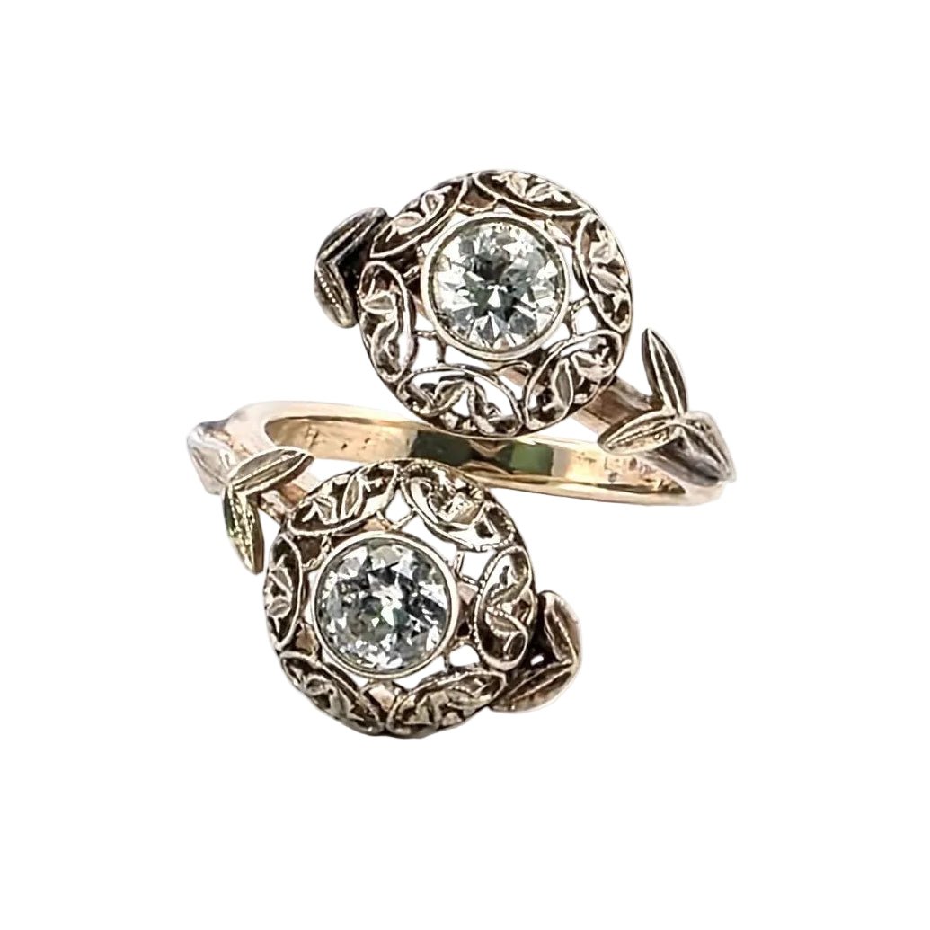 Bague Toi & Moi en or jaune et diamants - Castafiore