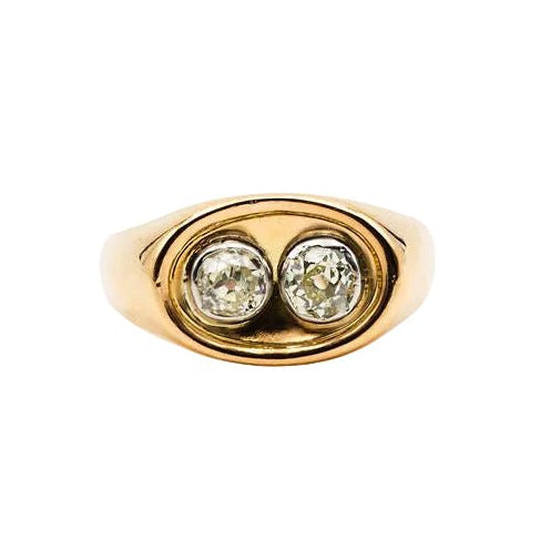 Bague Toi & Moi en or jaune et diamants - Castafiore