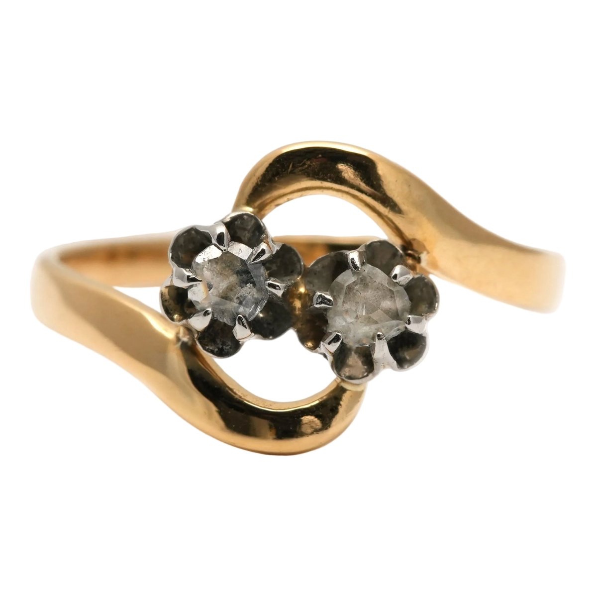 Bague Toi & Moi en or jaune et diamants - Castafiore