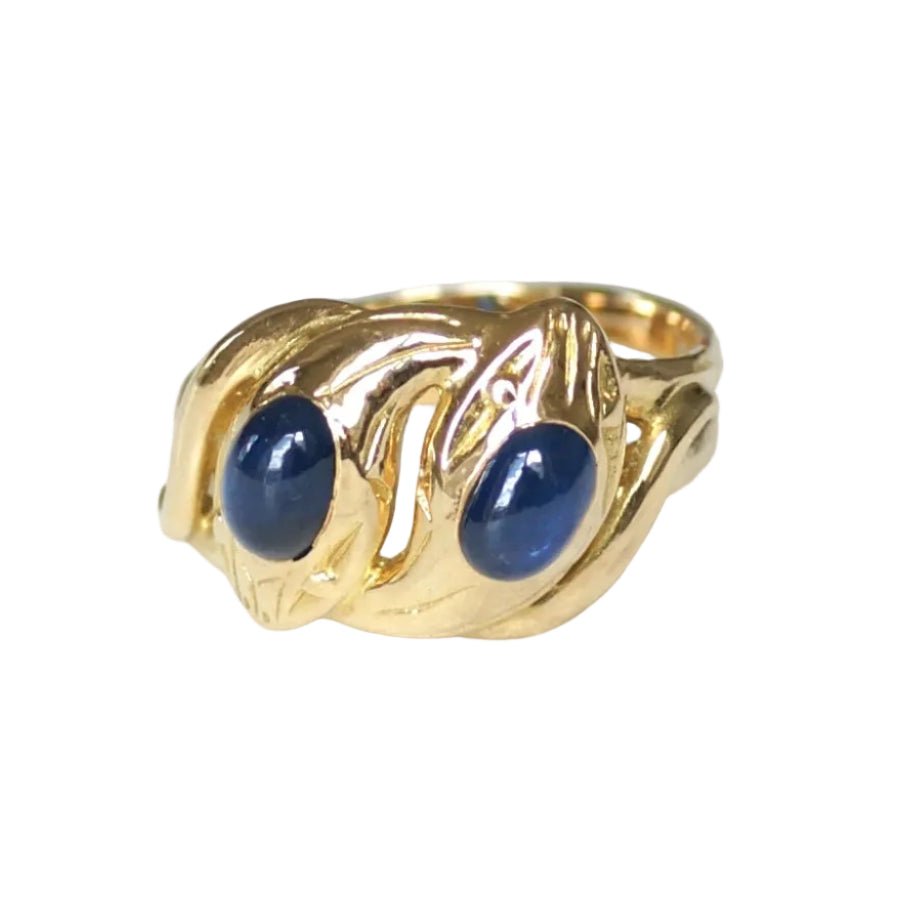 Bague Toi & Moi en or jaune et saphirs - Castafiore