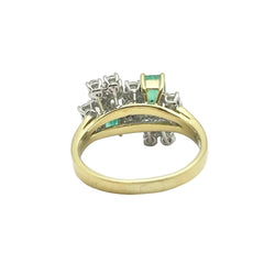 Bague Toi & Moi en or jaune, or blanc, émeraudes et diamants - Castafiore