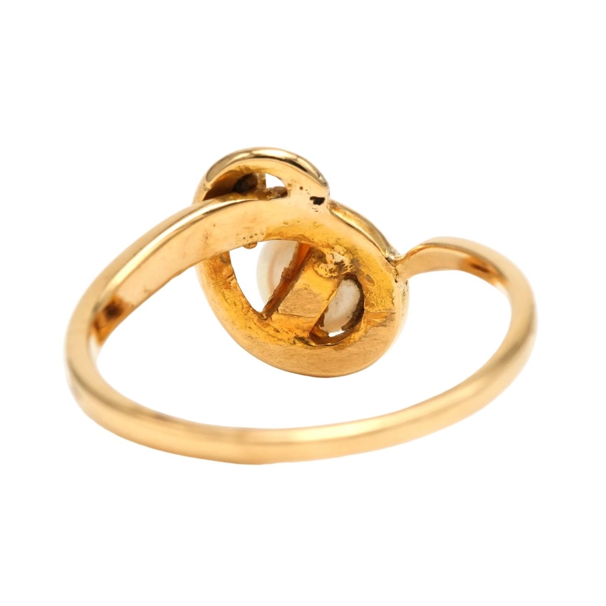 Bague Toi & Moi en or jaune, perle et diamant - Castafiore