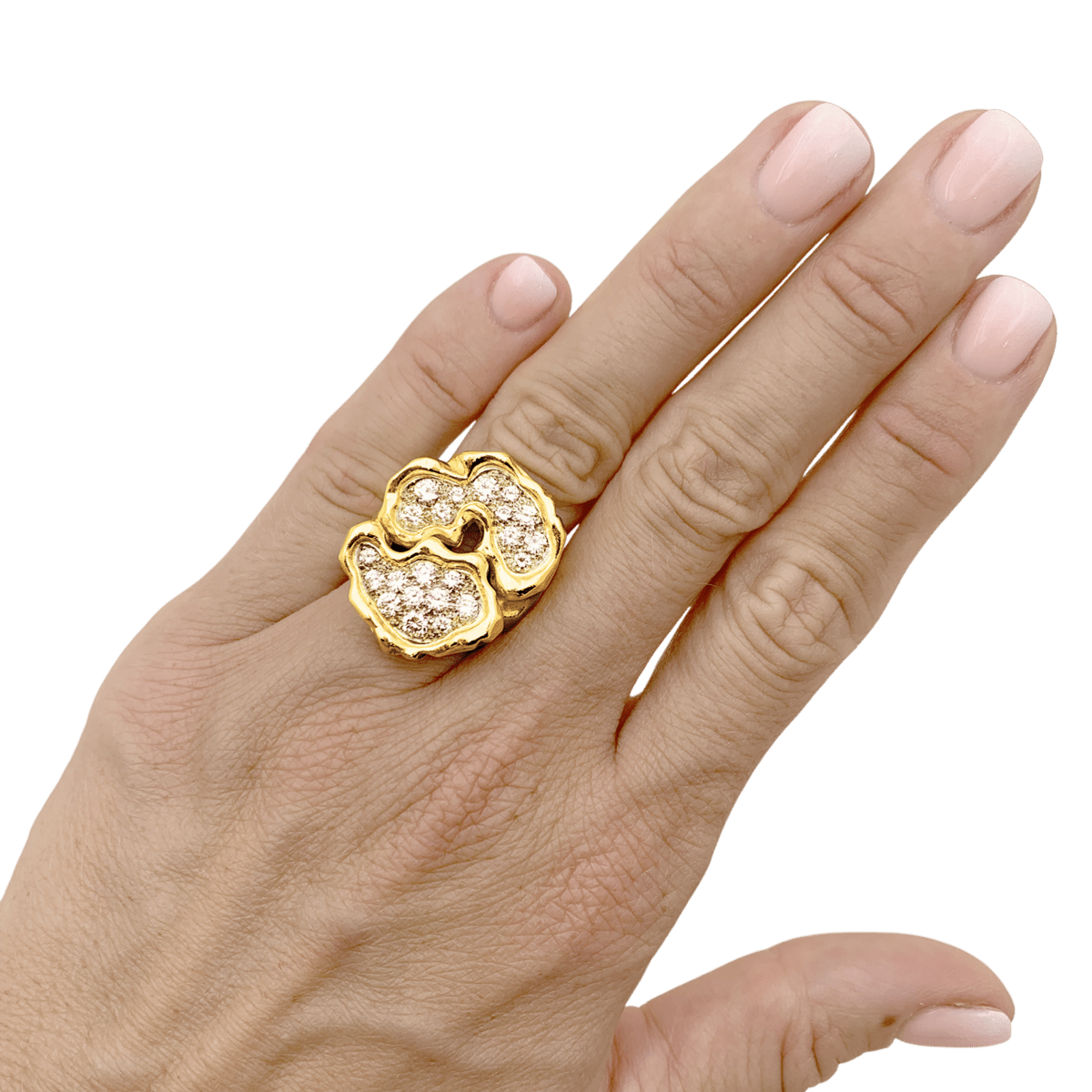 Bague Toi & Moi en or jaune, platine et diamants - Castafiore