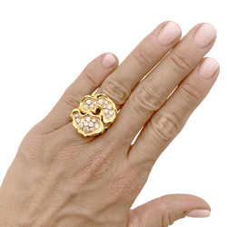 Bague Toi & Moi en or jaune, platine et diamants - Castafiore