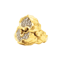 Bague Toi & Moi en or jaune, platine et diamants - Castafiore