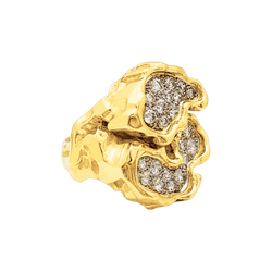 Bague Toi & Moi en or jaune, platine et diamants - Castafiore