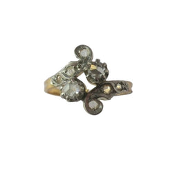 Bague Toi & Moi en or jaune, platine et diamants - Castafiore