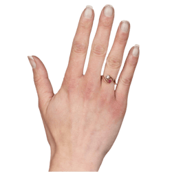 Bague Toi & Moi en or jaune, rubis et diamant - Castafiore