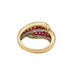 Bague Toi & Moi en or jaune, rubis et diamants - Castafiore