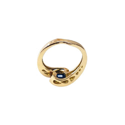 Bague Toi & Moi en or jaune, saphir et diamants - Castafiore