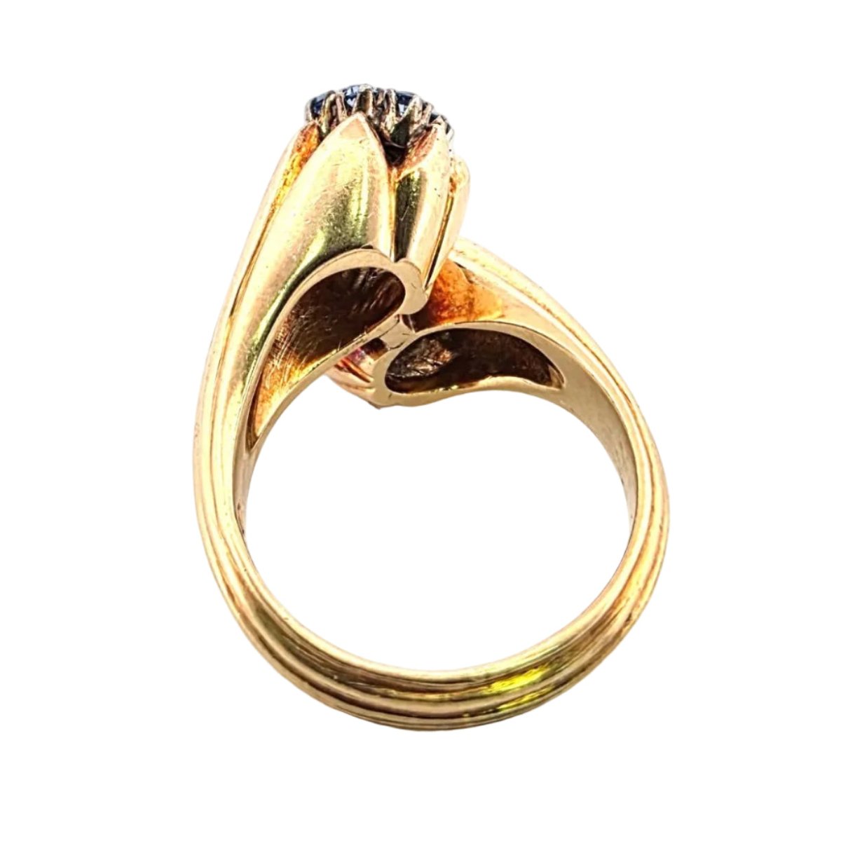 Bague Toi & Moi en or jaune, saphirs et diamants - Castafiore