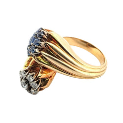 Bague Toi & Moi en or jaune, saphirs et diamants - Castafiore