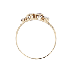 Bague Toi & Moi en or jaune, saphirs, perle et diamants - Castafiore