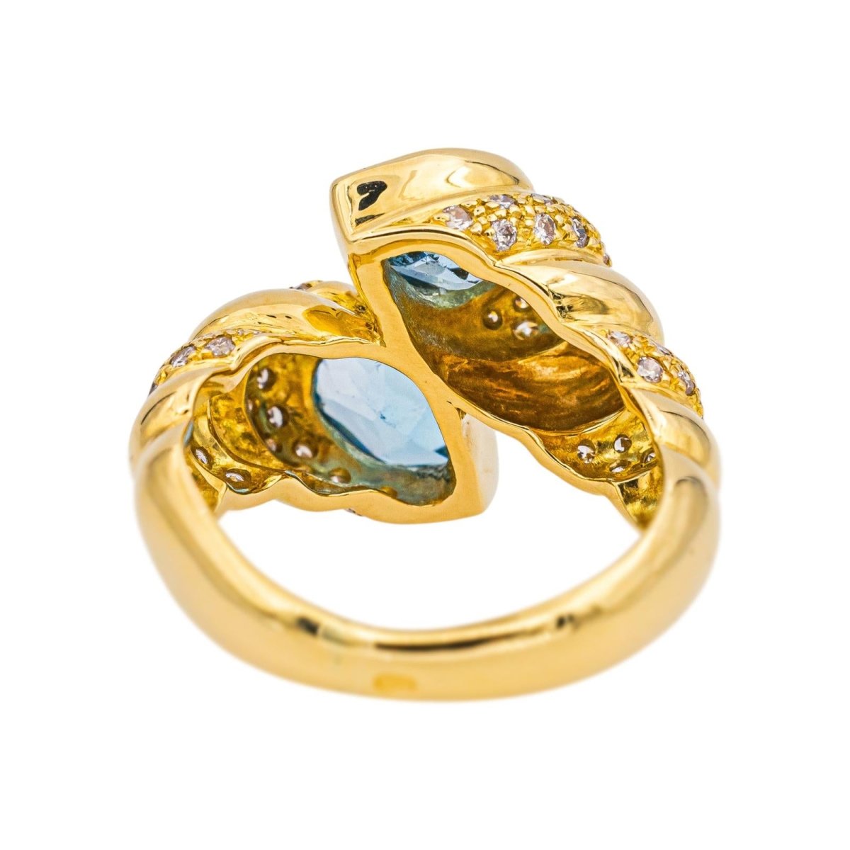 Bague Toi & Moi en or jaune, topazes et diamants - Castafiore