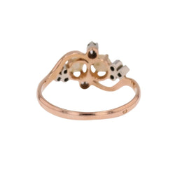 Bague Toi & Moi en or rose, perles et diamants - Castafiore