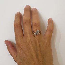 Bague Toi & Moi en or rose, platine et diamants - Castafiore