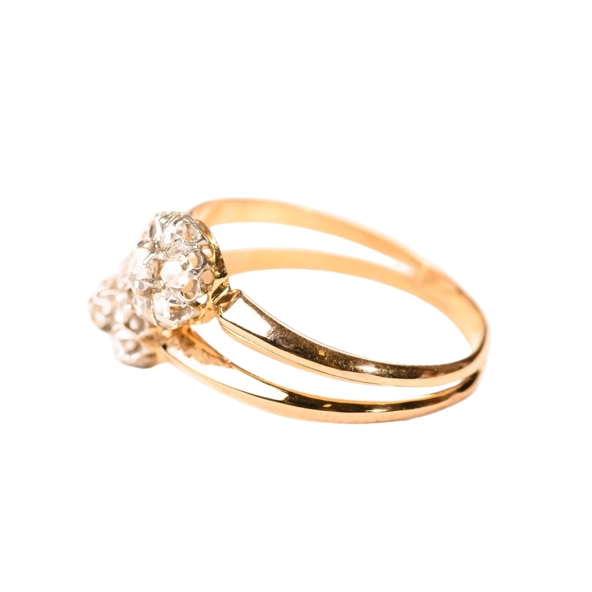 Bague Toi & Moi en or rose, platine et diamants - Castafiore