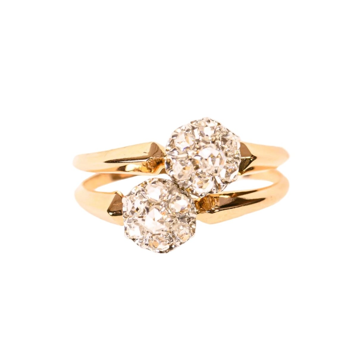 Bague Toi & Moi en or rose, platine et diamants - Castafiore