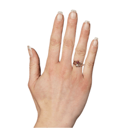 Bague Toi & Moi en or rose, rubis et diamant - Castafiore